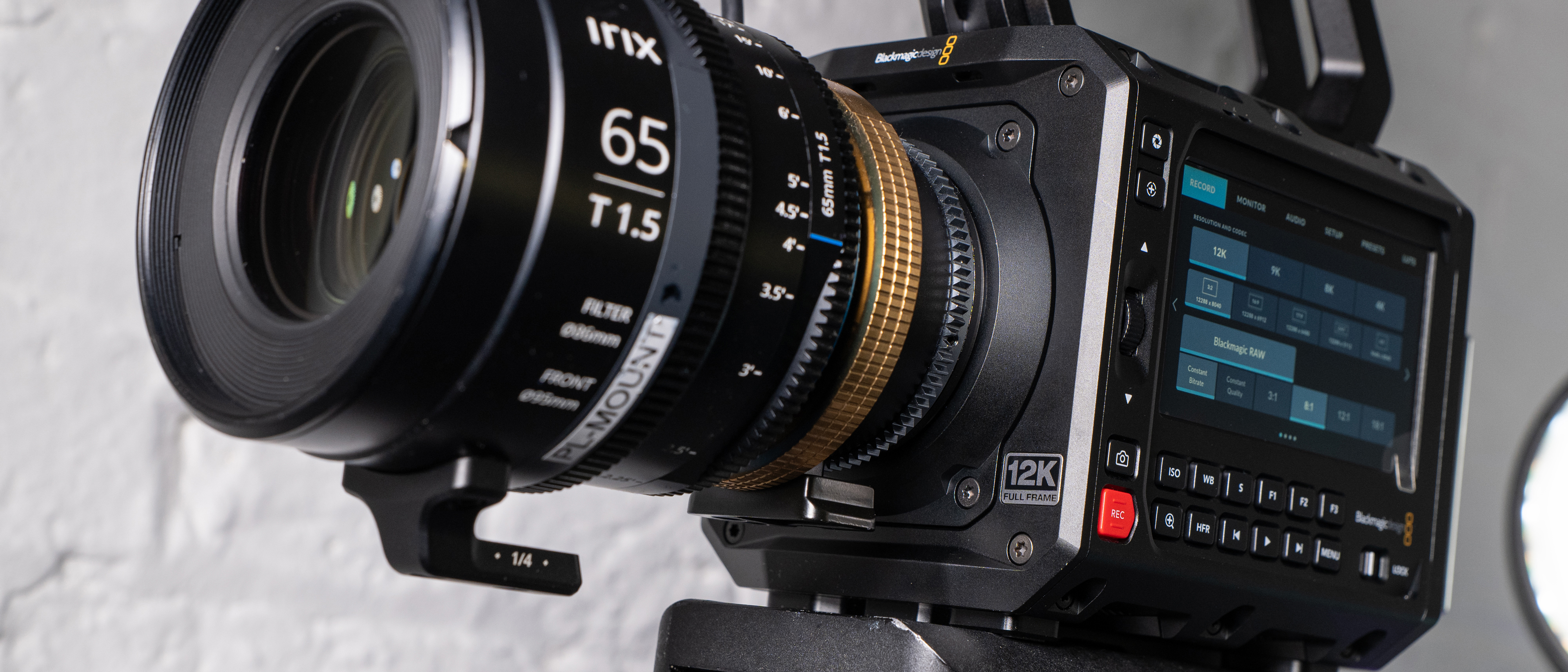 Blackmagic Pyxis 12K camera with lens attached