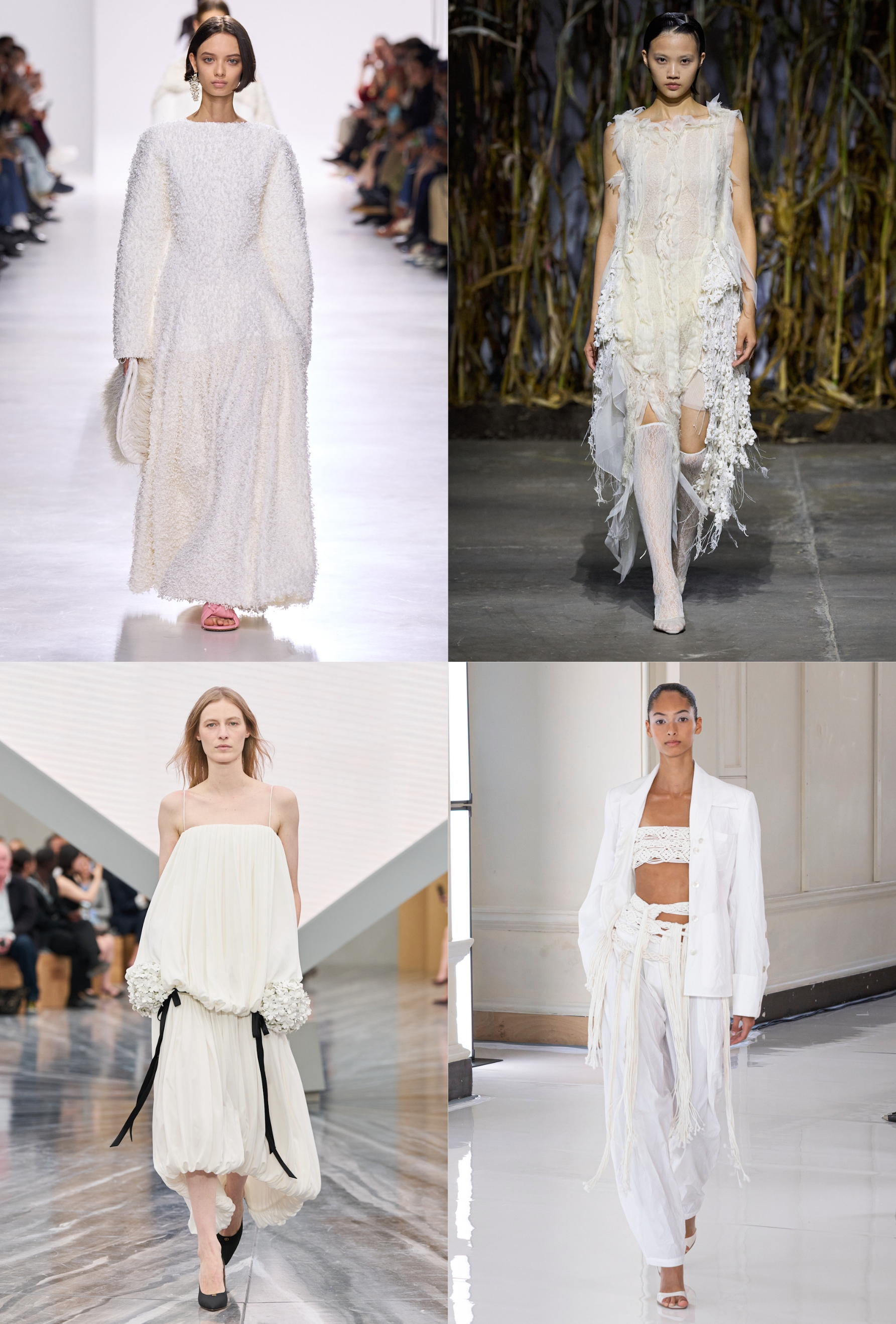 A collage of models from the spring/summer 2026 runways.