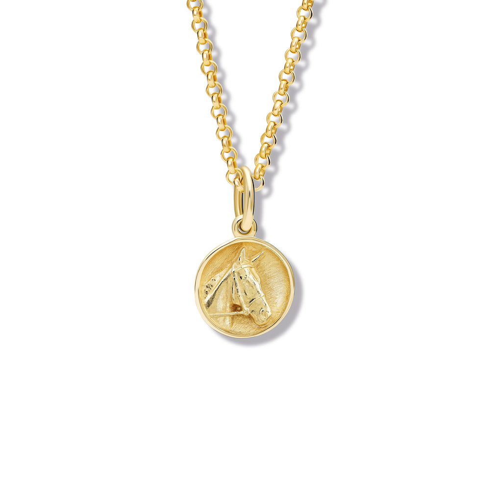 Le Cheval Medallion Charm Pendant Yellow Gold