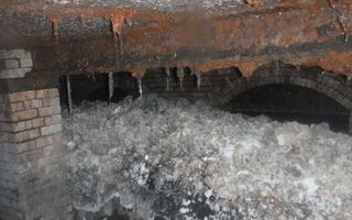 The fatberg is hard and nasty and fills the tunnel.
