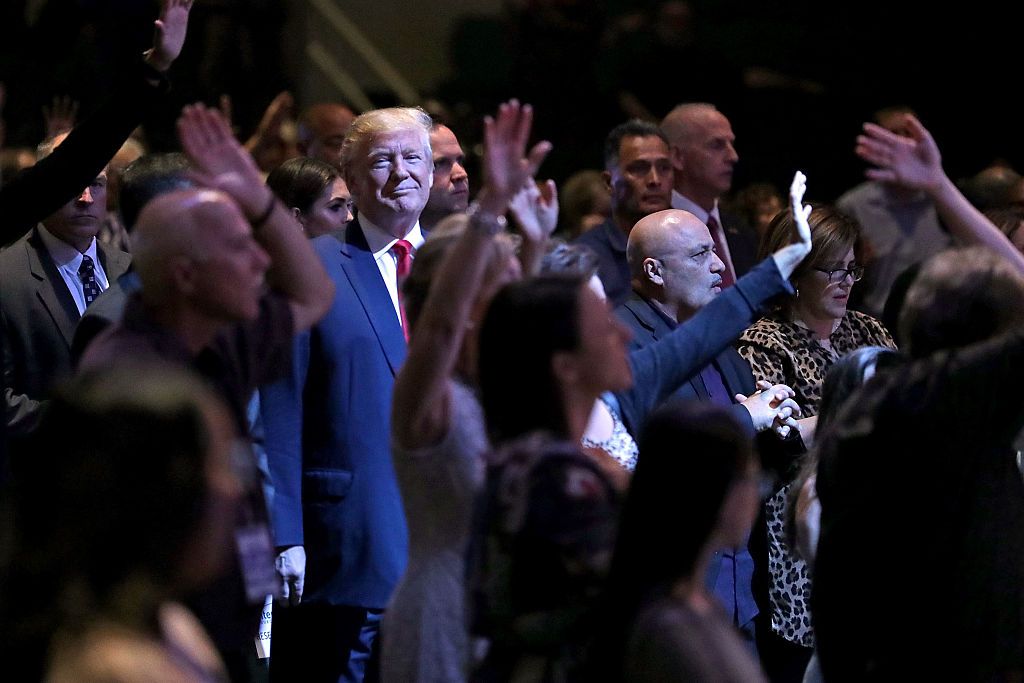 Trump in a mega-church