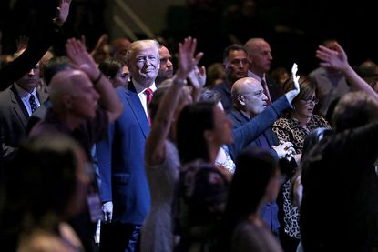 Trump in a mega-church