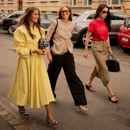 a collage of women at copenhagen fashion week