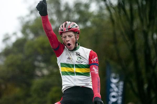Oh yeah: Twenty-four-year-old Patrick Shaw (Virgin Blue/RBS Morgans) takes out stage two to the top of the You Yangs.