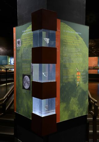 The refurbished displays at the American Museum of Natural History's Hall of Meteorites include three moon rocks collected by astronauts during the Apollo program.