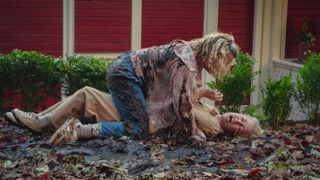 Jo and Jean in the mud in Sex Education season 4