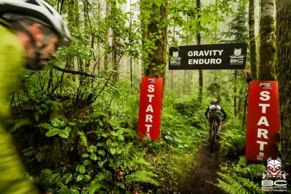 The start of the gravity enduro. Riders see two of these a day to indicate its time to shine on the downhills.