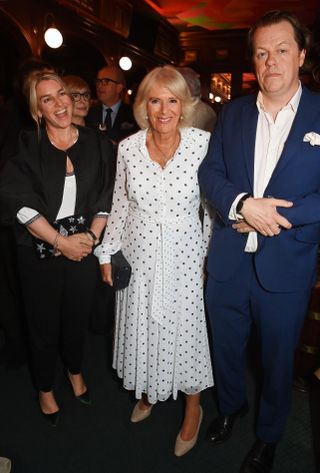 Queen Camilla with her daughter Laura Lopes and son Tom Parker Bowles