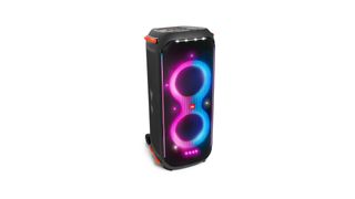 JBL Partybox 710 review: speaker with RGB lights on a white background