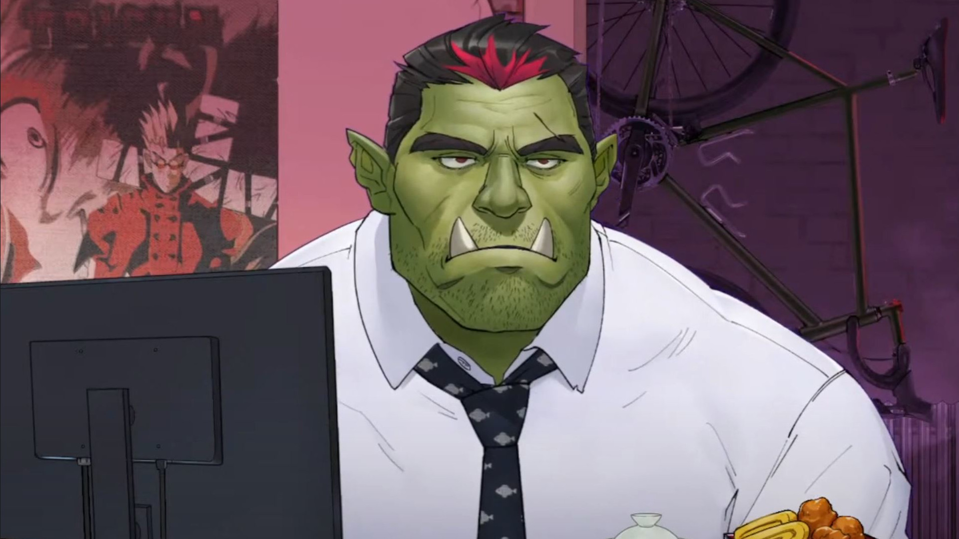 Randon Channel AKA The Orc Salaryman in his usual chatting setup