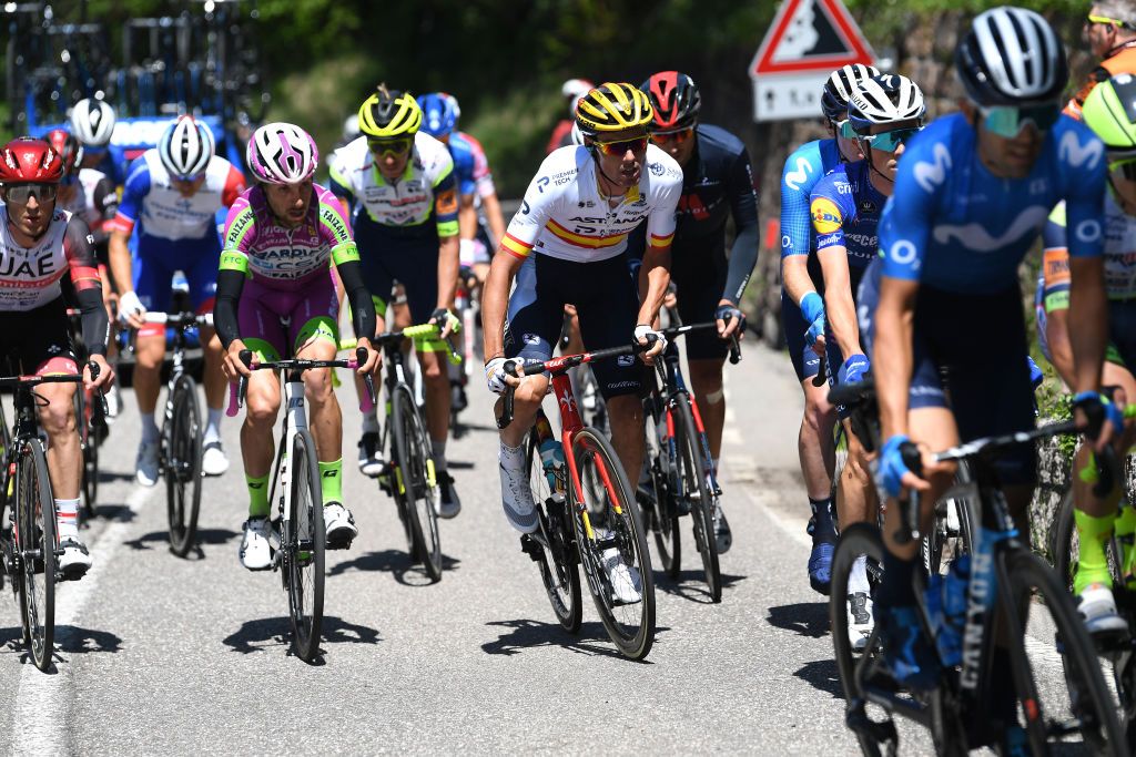 SEGA DI ALA ITALY MAY 26 Luis Leon Sanchez Gil of Spain and Team Astana Premier Tech in breakaway during the 104th Giro dItalia 2021 Stage 17 a 193km stage from Canazei to Sega di Ala 1246m UCIworldtour girodiitalia Giro on May 26 2021 in Sega di Ala Italy Photo by Tim de WaeleGetty Images