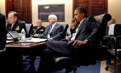 President Obama listens during a terrorism threat briefing in 2010: The president reserves the "final moral calculation" over who should be targeted.