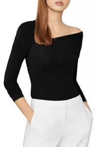 &nbsp;BCBGMAXAZRIA Asymmetric Long Sleeve Bodysuit $118 $89 | Bloomingdale's