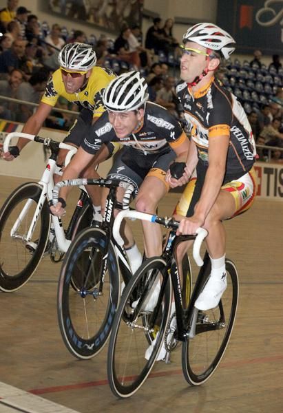 Moir puts in Heeley in front of Bobby Lea.