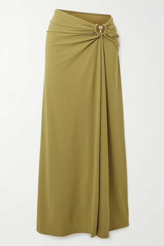 CHRISTOPHER ESBER Orbit embellished ruched stretch-jersey maxi skirt