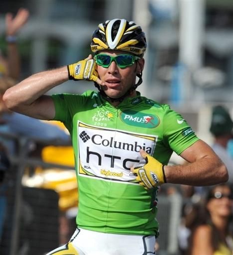 Stage three winner Mark Cavendish (Columbia-HTC) at the Tour de France
