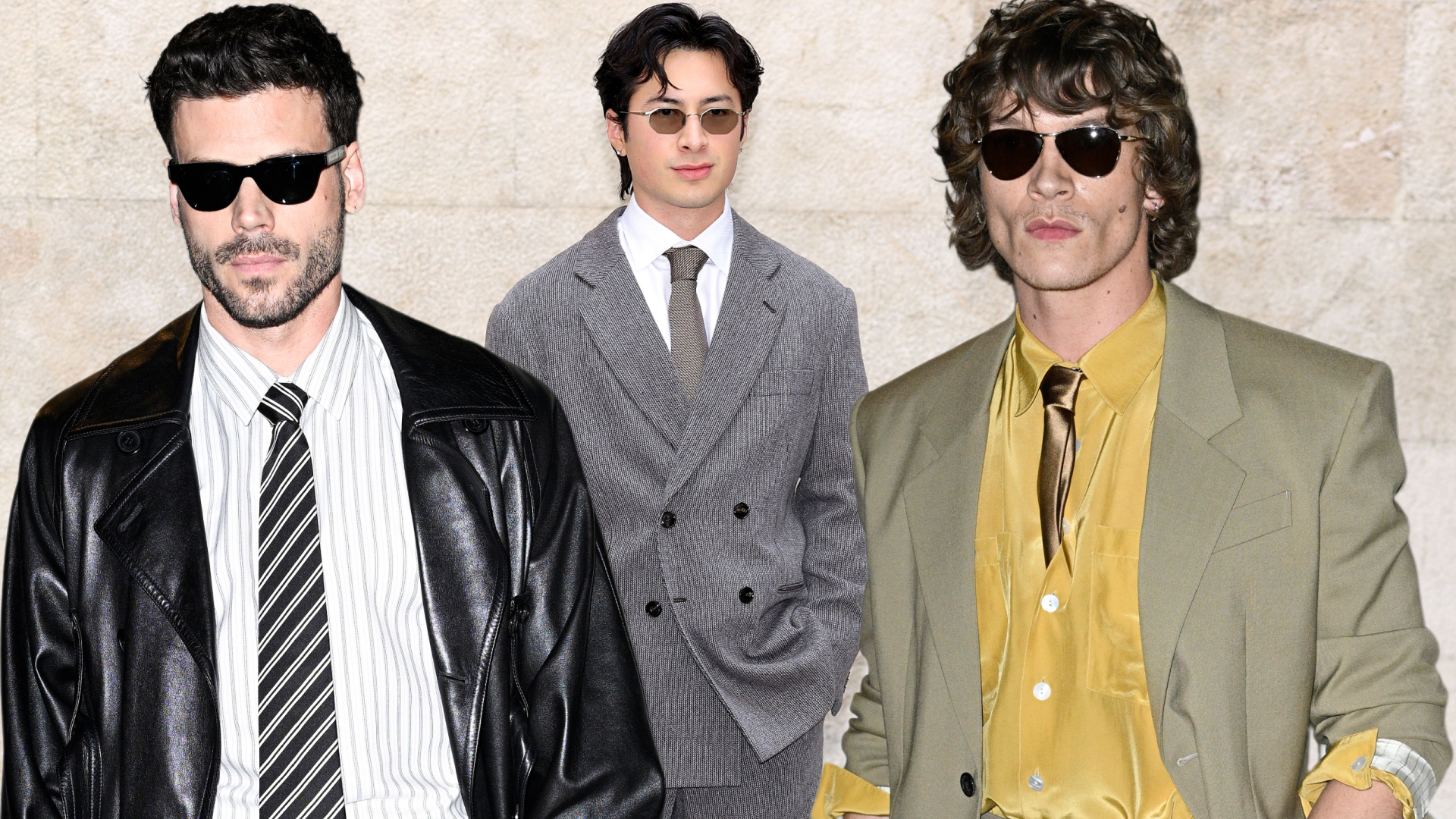 stars of Heated Rivalry wearing designer clothes at fashion month