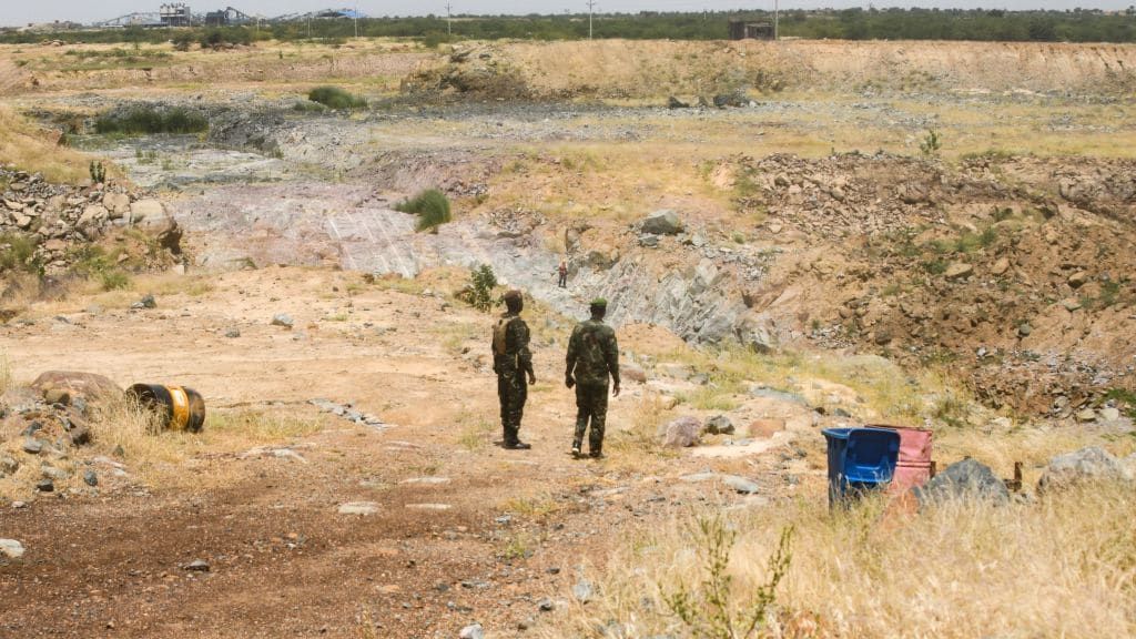 Soldiers stand guard in southwestern Niger.