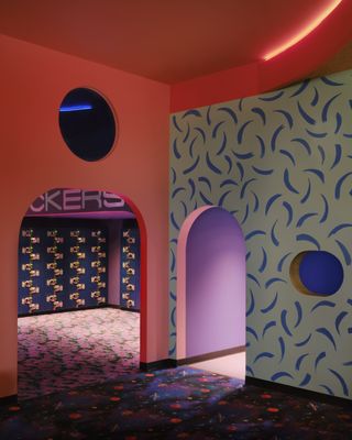 Xanadu Roller Arts colourful interiors full of bright hues and curved geometries