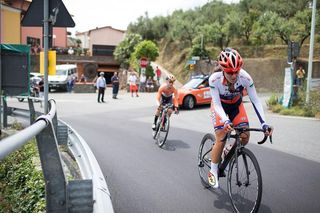 Asja Paladin (ITA) of Top Girls Fassa Bortolo Cycling Team is about to be overtaken by Amalie Dideriksen (DEN) of Boels-Dolmans Cycling Team during the Giro Rosa 2016 - Stage 7