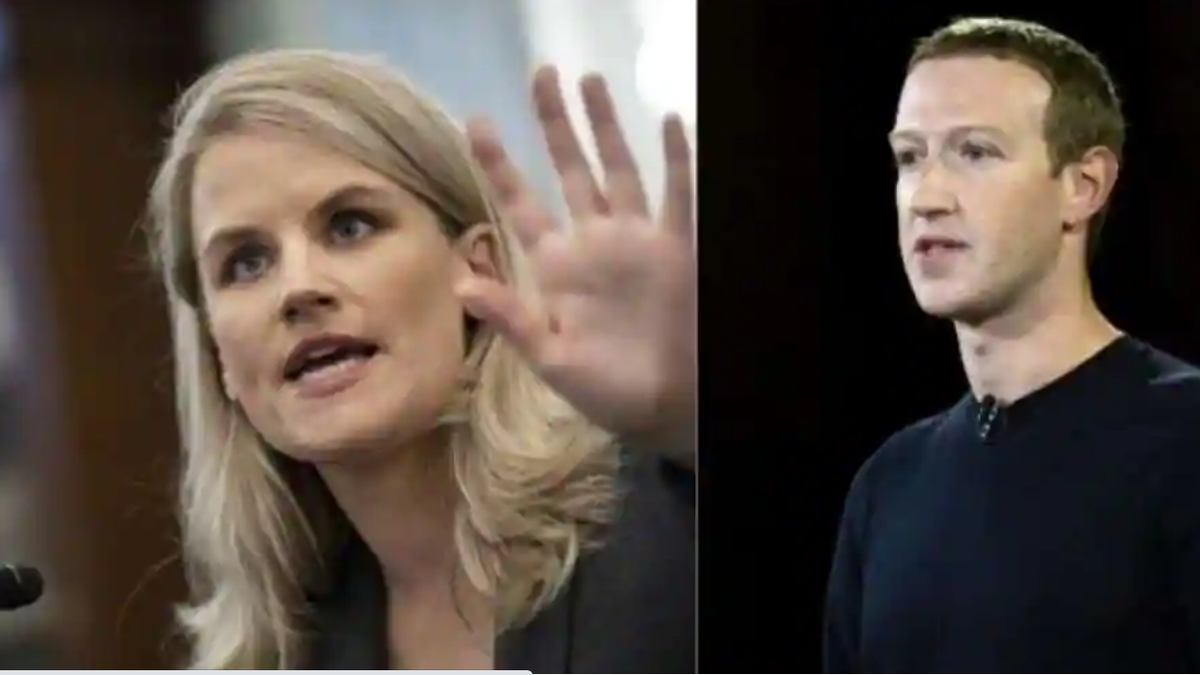 Facebook whistleblower Frances haugen and its founder Mark Zuckerberg