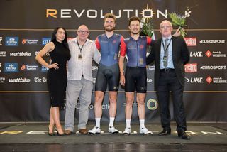 Owain Doull and Jon Dibben of Team Wiggins, Revolution 2015/16 Glasgow