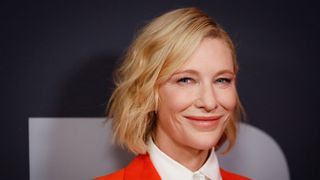 Cate Blanchett on the red carpet with a chopped bob haircut