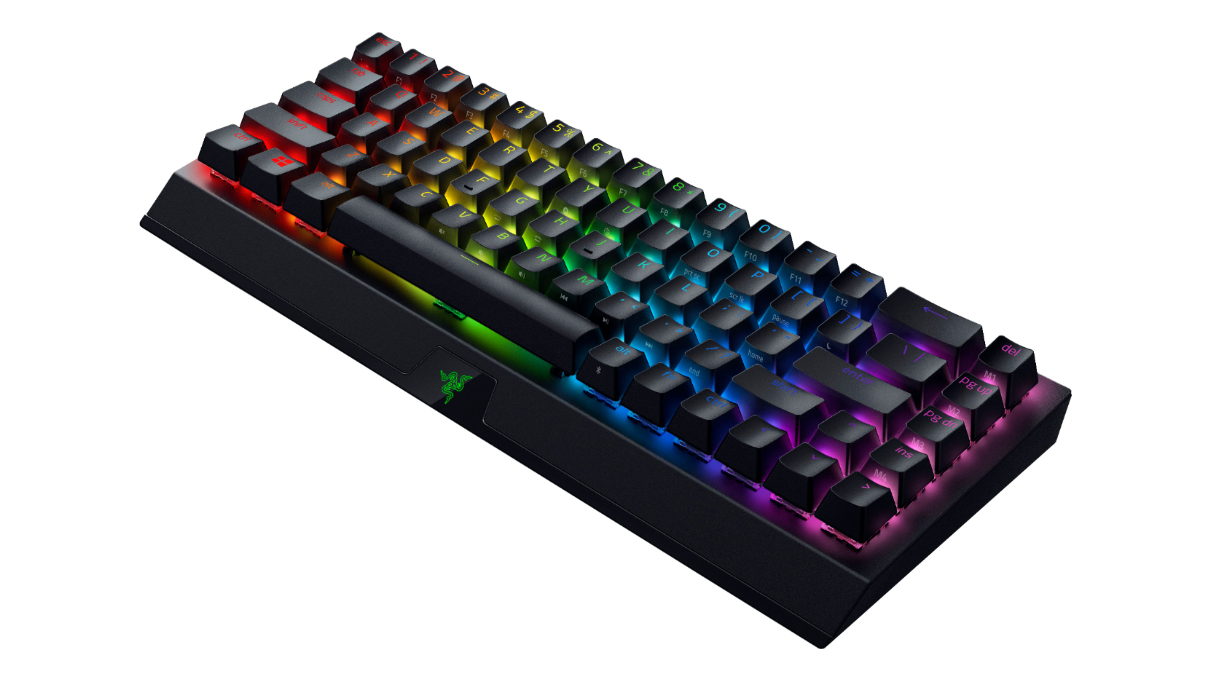 Razer BlackWidow V3 Mini Hyperspeed valkoisella taustalla