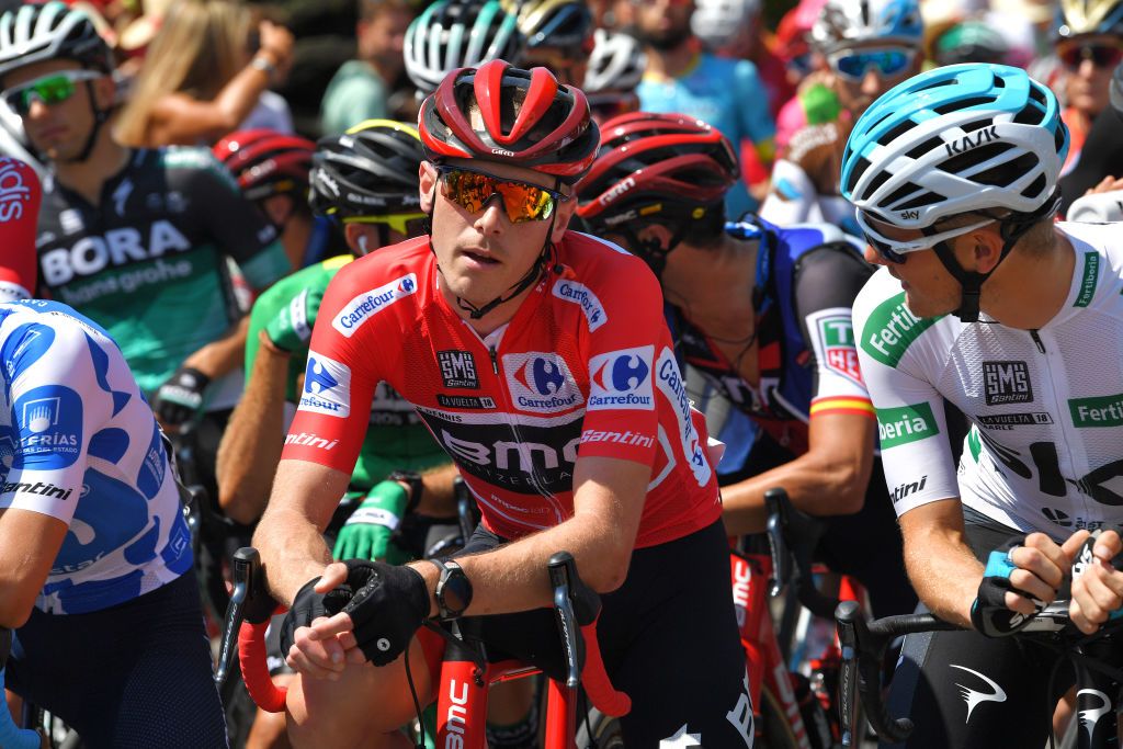 Rohan Dennis (BMC) in the Vuelta a Espana leader's jersey before stage 2