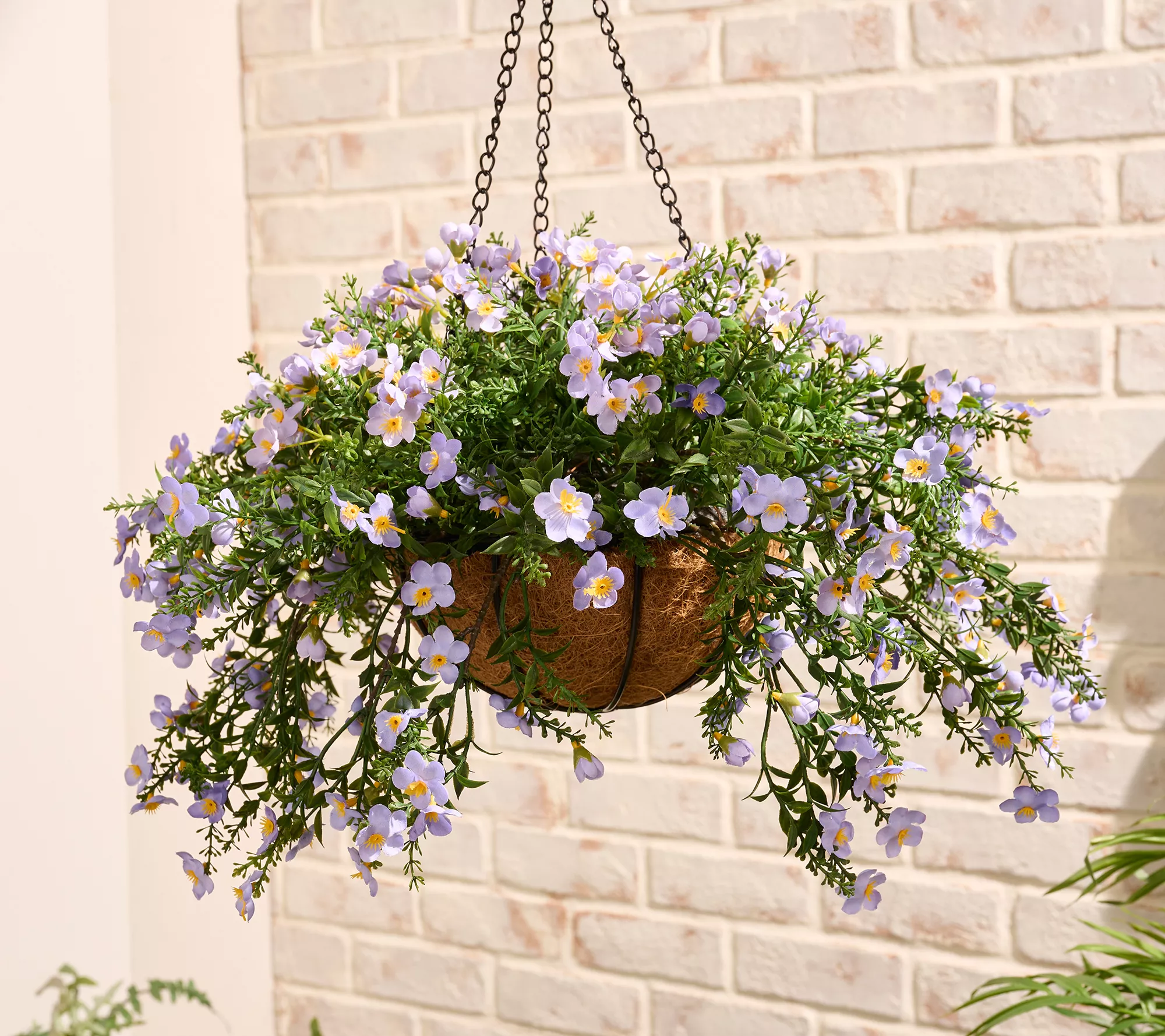 Garden Reflections 18" Faux Bacopa Flower Hanging Basket