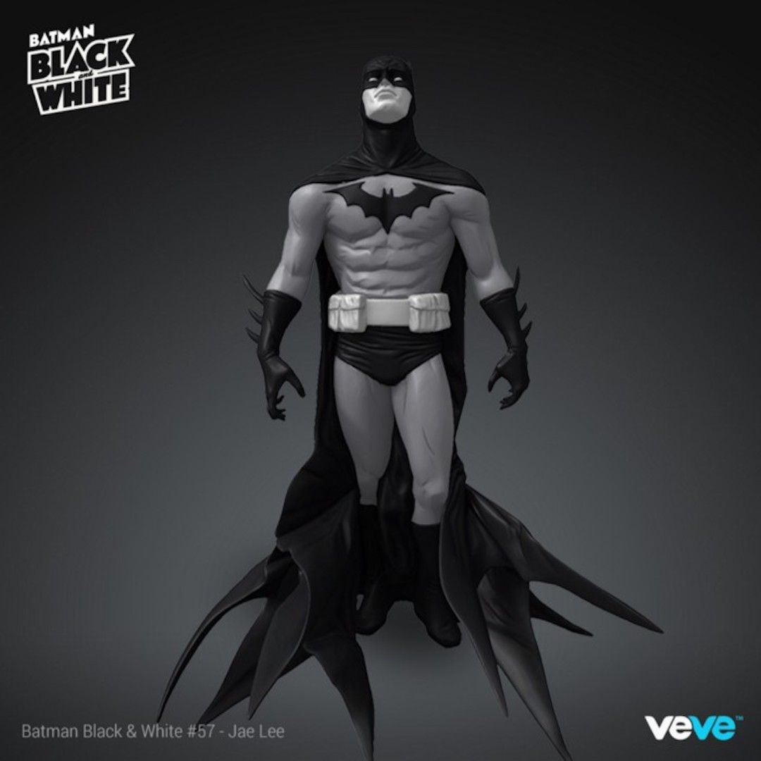 digital Batman Black and White NFT statue