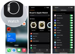 To stop using push notifications on Apple Watch: Tap the Apple Watch app on your iPhone Home screen. Choose Notifications. Scroll down to the section, Mirror iPhone Alerts From, then toggle off apps you wish to turn off push notifications.