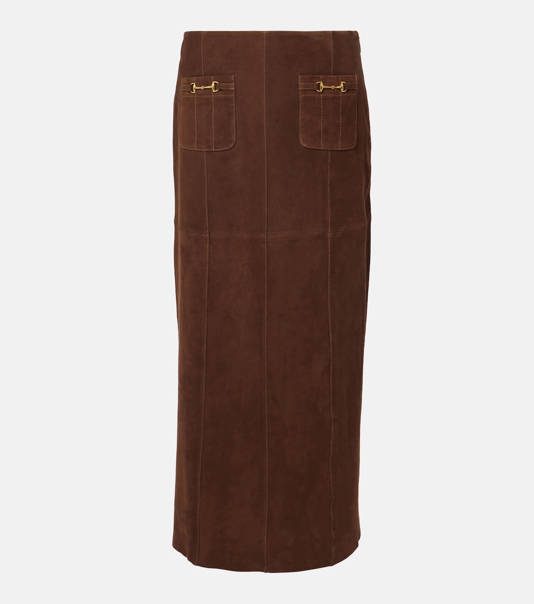 Edwina Suede Skirt in Brown - Rixo