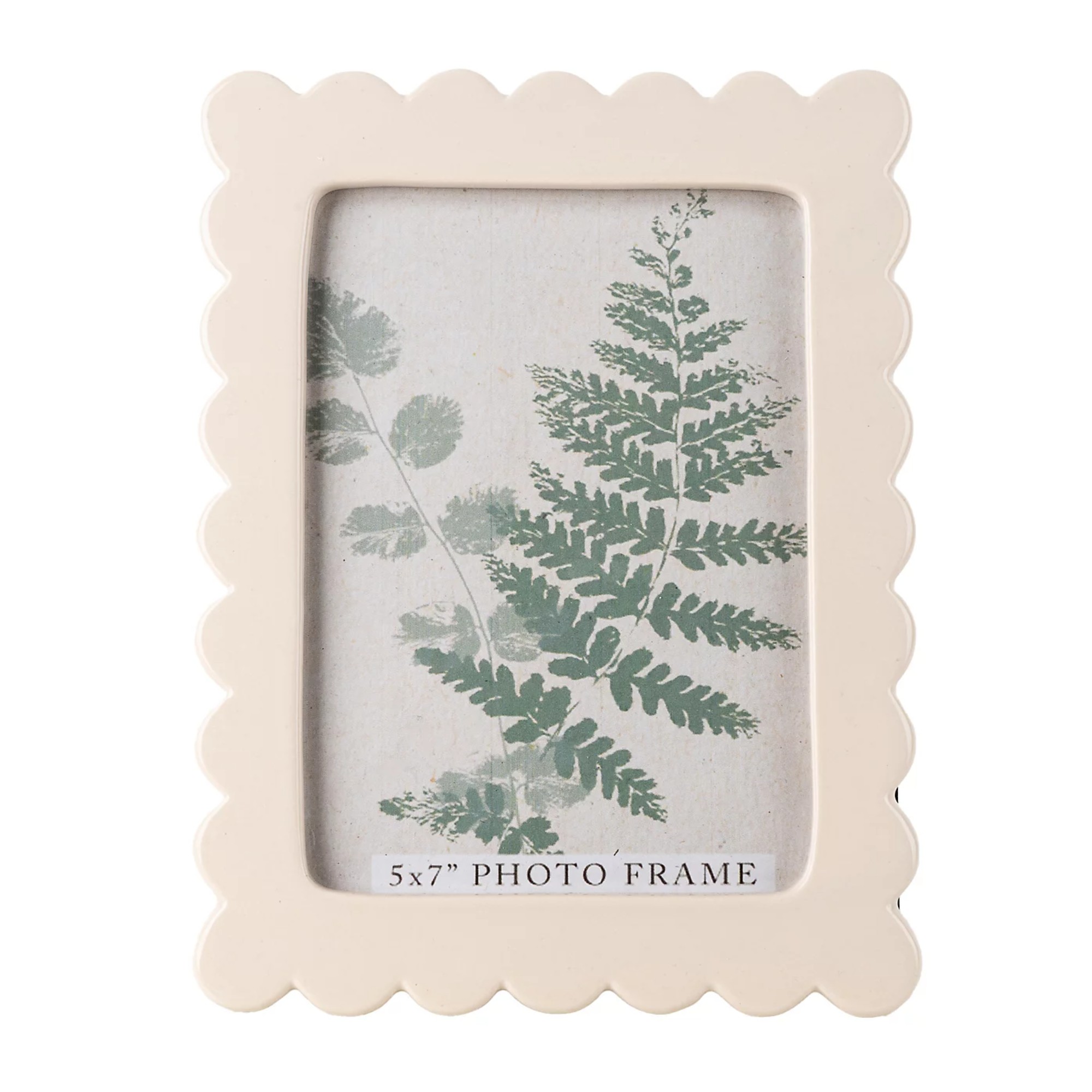 B&Q Gloss Cream Scallop Single Photo frame