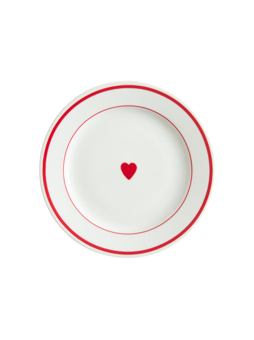 Red Heart Porcelain Plate