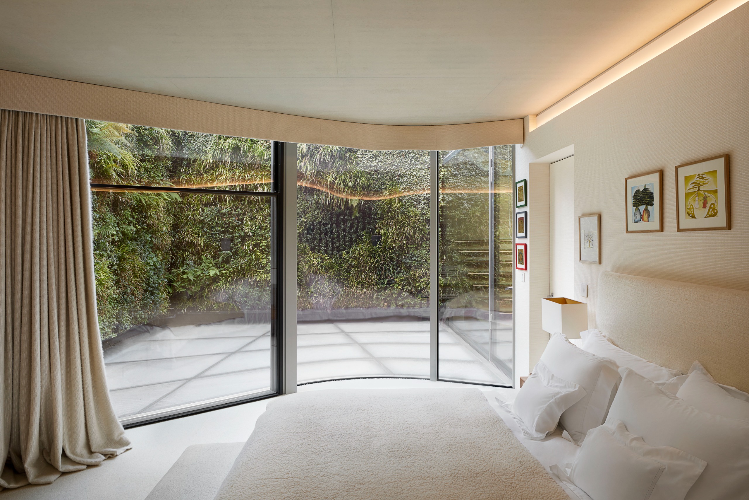 The primary bedroom has direct access to the terrace