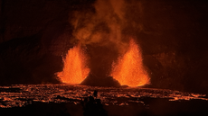 Kīlauea volcano erupting on Jan. 16 after entering its fourth eruption phase. 