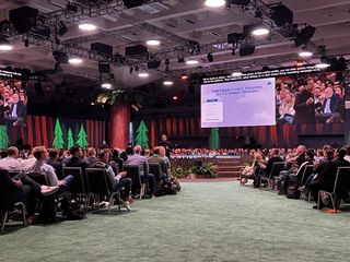 EVP of software engineering at Salesforce giving a keynote speech at Dreamforce