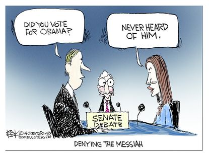 Political cartoon midterm election Alison Lundergan Grimes Obama