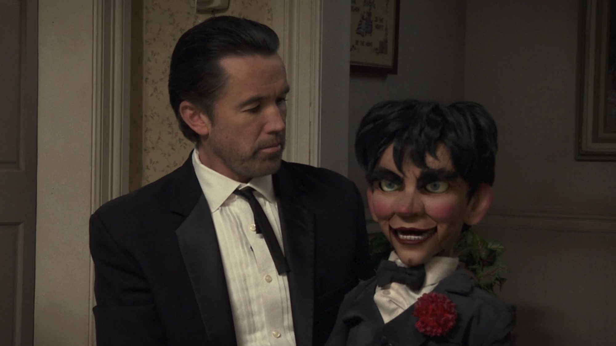 Mac holding ventriloquist dummy Sherman in It's Always Sunny in Philadelphia Season 18