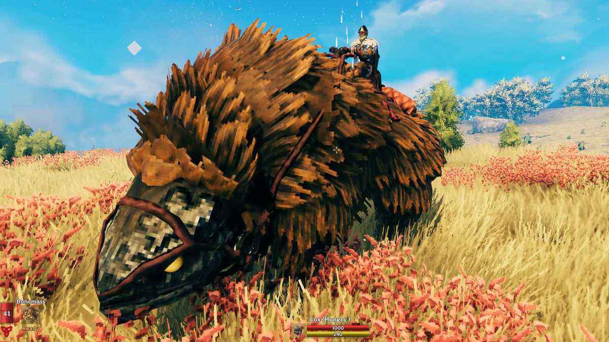Valheim Viking riding a lox