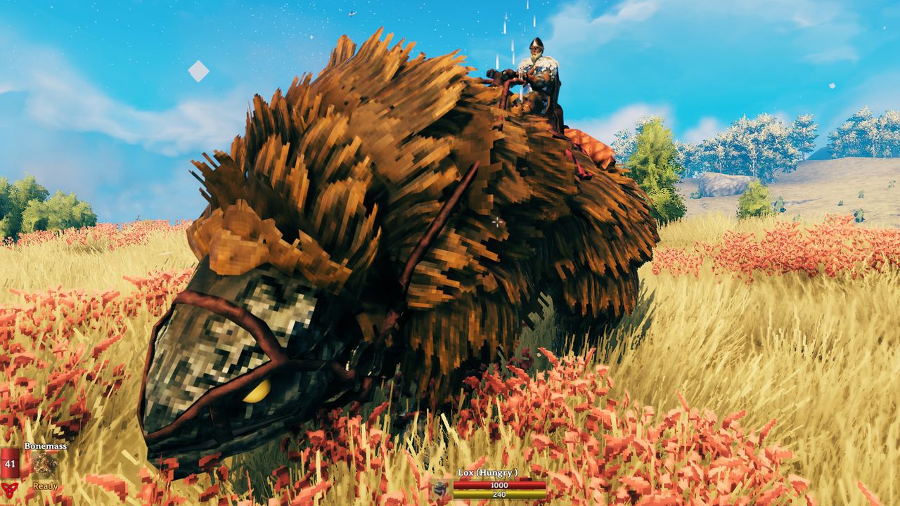 Valheim Viking riding a lox