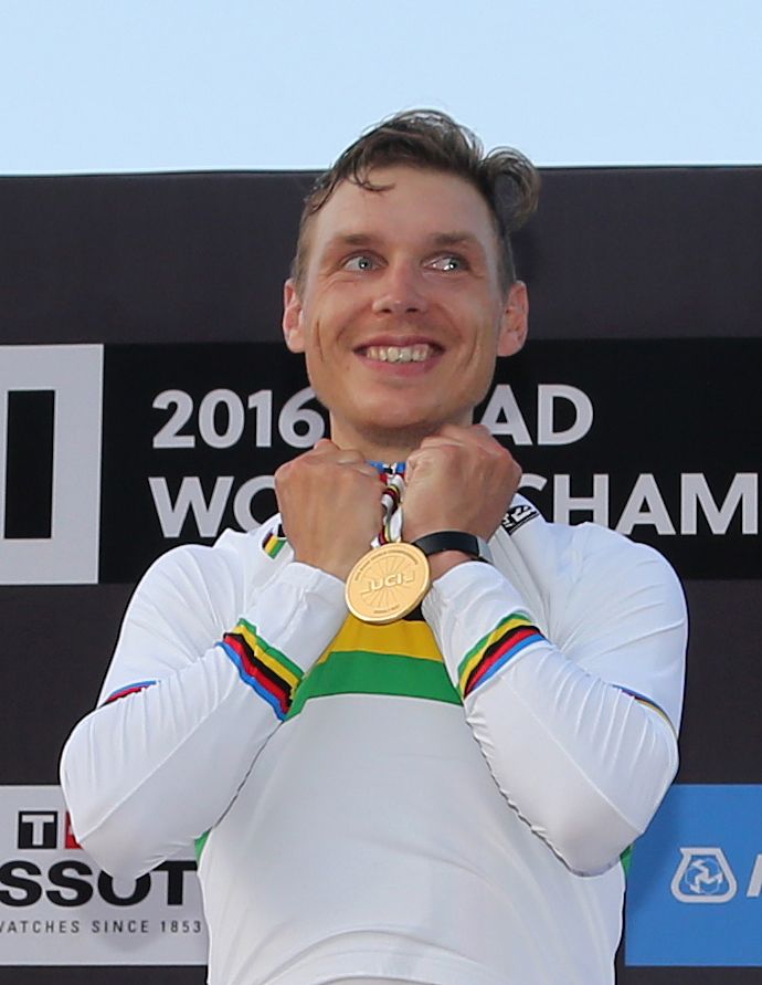 Tony Martin (Germany) wins the time trial title at the 2016 UCI Road World Championships