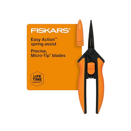 Fiskars 6" Non-Stick Pruning Snips, Resin-Resistant Garden Scissors