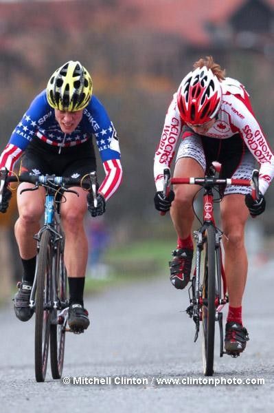 Compton and Bessette sprint for the line