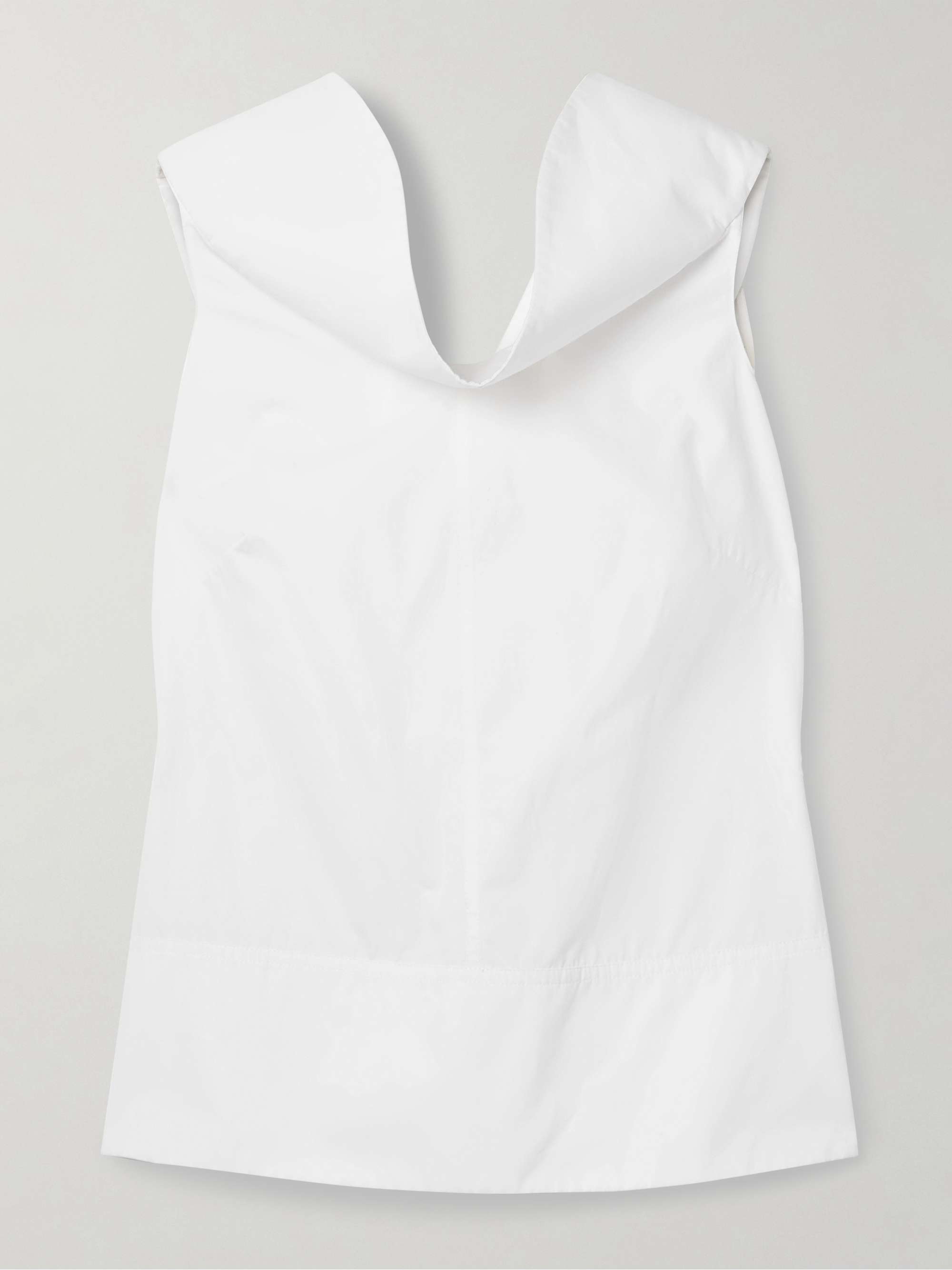 The Bowie Draped Cotton-Poplin Top