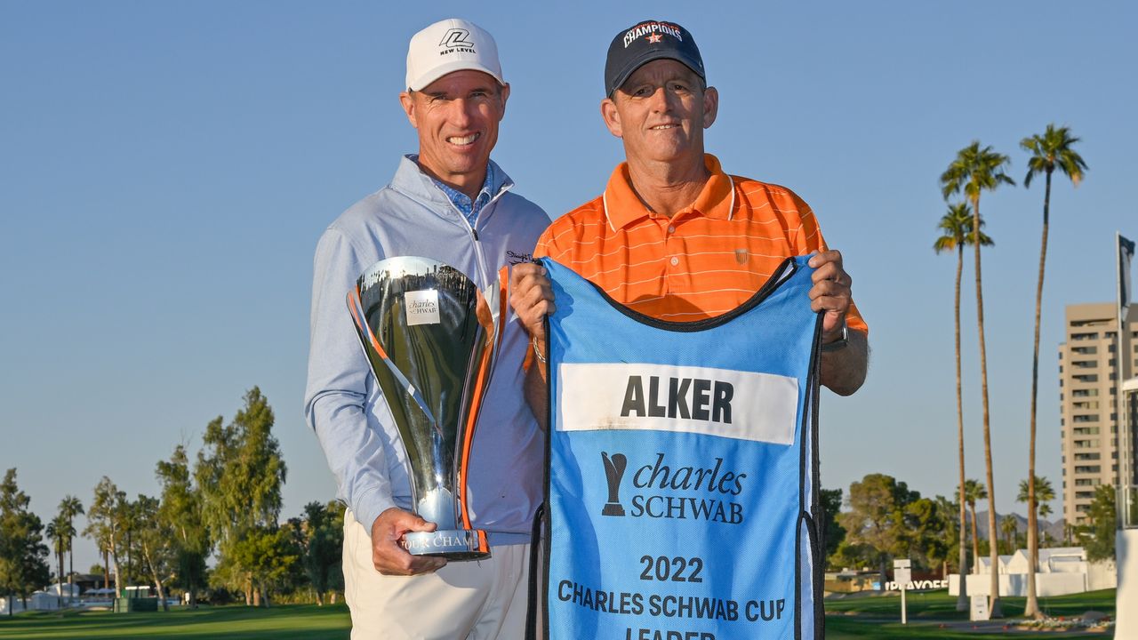 Steven Alker with caddie Sam Workman