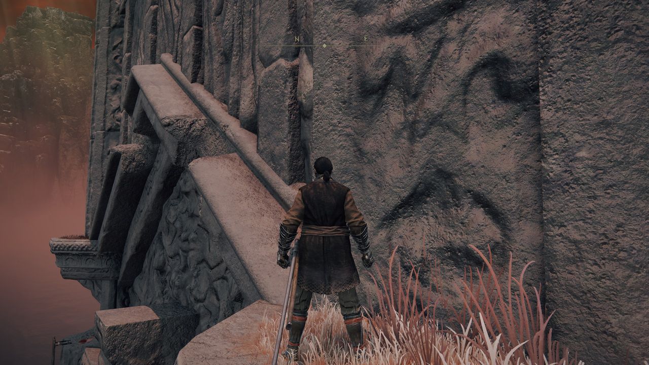 character looking forward toward gap