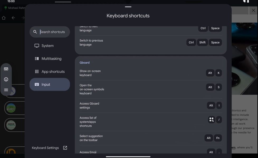 The new navigation "rail" comes with a slight shortcut menu redesign, too.