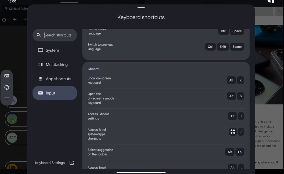 Google tipped to upgrade shortcuts on tablets after Android 15 launches